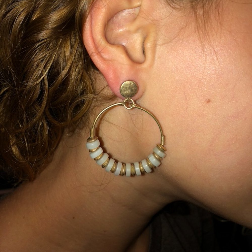 Target Universal Thread Drop Hoop Earrings